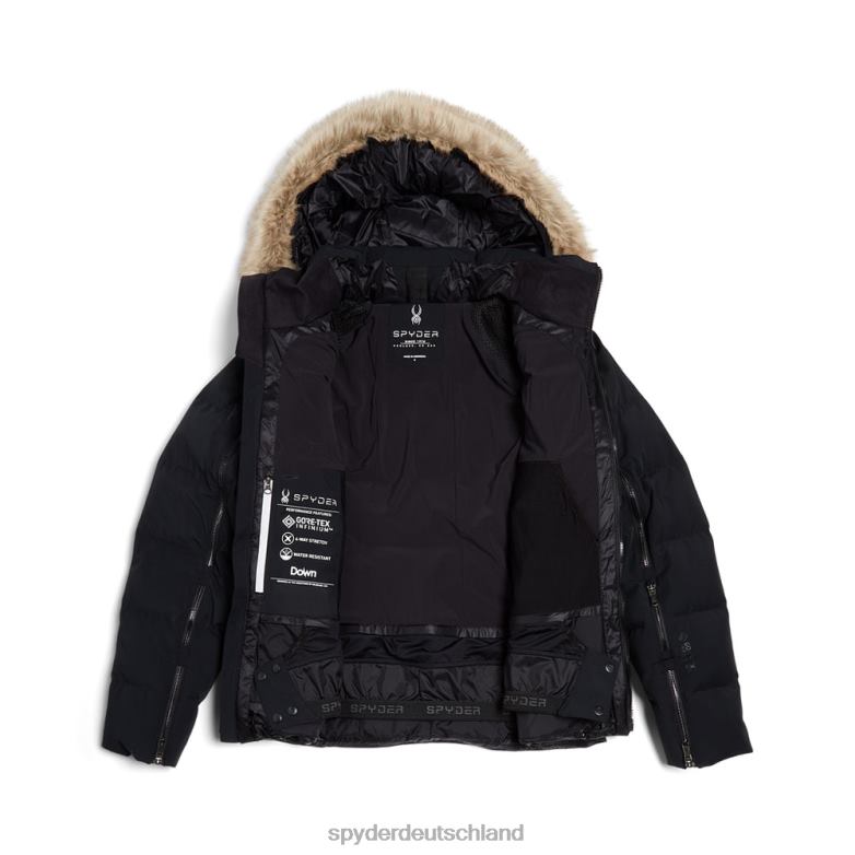 Frauen Spyder Herbstliches Kunstfell Schwarz Bekleidung TR0Z6334