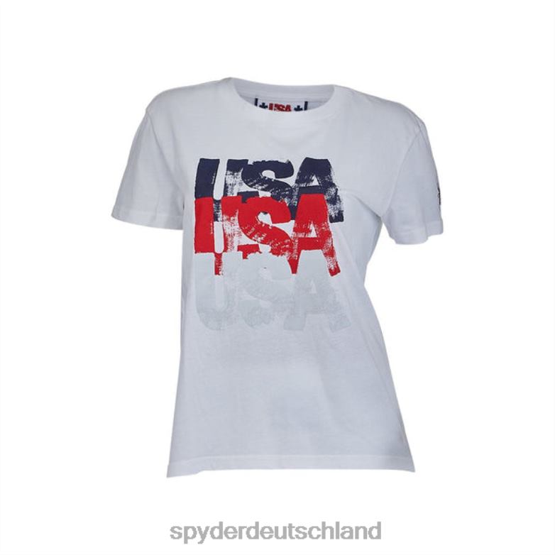 Frauen Spyder Haze USA T-Shirt Weiß Bekleidung TR0Z6377