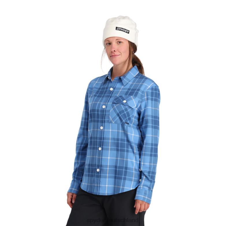 Frauen Spyder toller Flanell blau kariert Bekleidung TR0Z6378