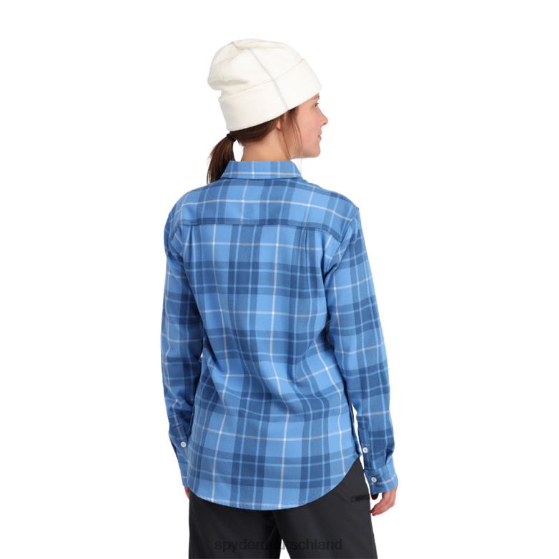 Frauen Spyder toller Flanell blau kariert Bekleidung TR0Z6378