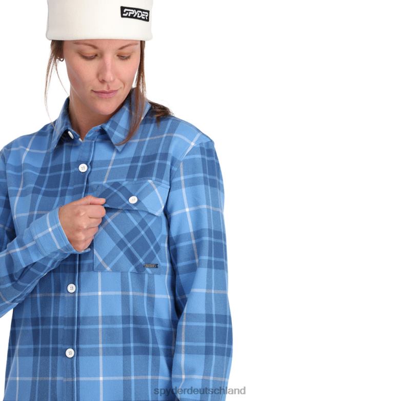 Frauen Spyder toller Flanell blau kariert Bekleidung TR0Z6378
