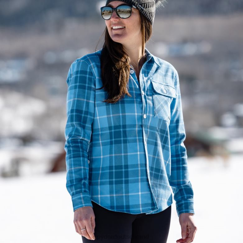 Frauen Spyder toller Flanell blau kariert Bekleidung TR0Z6378