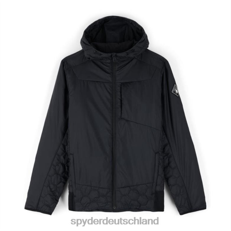 Männer Spyder Anführer Graphen mit Kapuze Schwarz Bekleidung TR0Z623