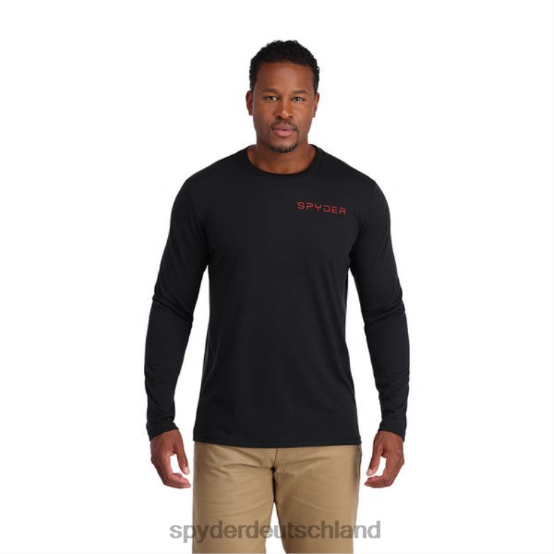 Männer Spyder Logo-Tech-Shirt Schwarz Bekleidung TR0Z6159