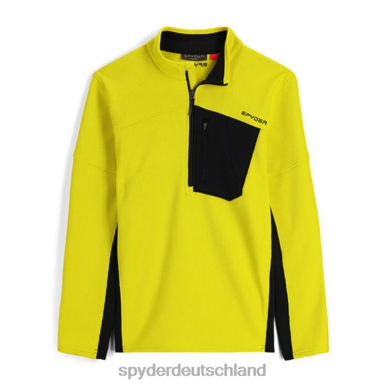 Männer Spyder Bandit mit halbem Reißverschluss Zitronenschwarz Bekleidung TR0Z6204