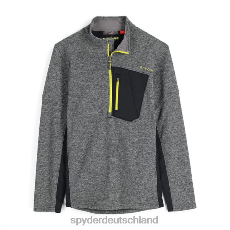Männer Spyder Bandit mit halbem Reißverschluss schwarze Zitrone Bekleidung TR0Z6172