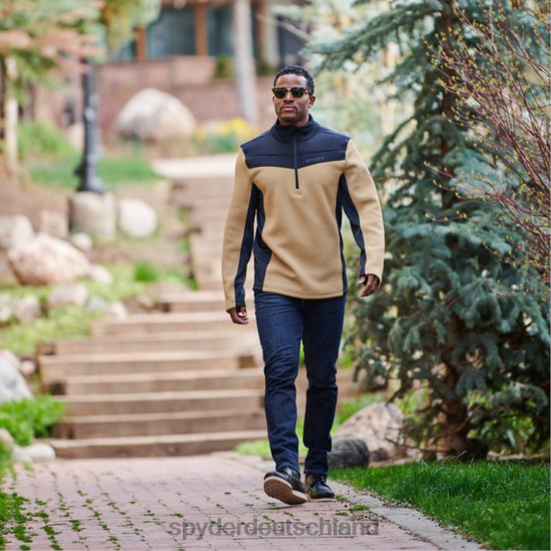 Männer Spyder Zugabe mit halbem Reißverschluss schwarzes Tannin Bekleidung TR0Z6173